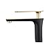 Hiendure Vessel Sink Faucet Gold & Black Bathroom Sink Faucet Single Handle Modern Vanity Faucet One Hole with Water Supply Hoses