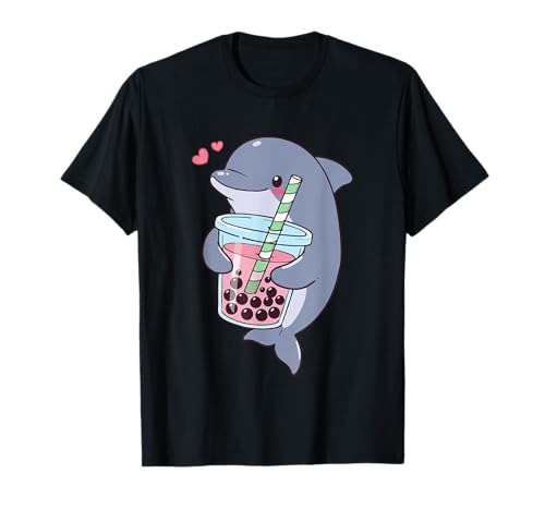 Thé à bulles pour enfants, filles, garçons, femmes, dauphins kawaii T-Shirt