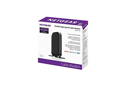NETGEAR Cable Modem CM400 Compatible with Cable Providers Xfinity by Comcast, Spectrum, Cox | for Cable Plans Up to 100 Mbps | DOCSIS3.0, Black (CM400-100NAS) - image 5