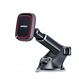 APPS2Car Magnetic Phone Mount for Car, Dashboard & Windshield Suction Cup Holder with Telescopic Arm, Requires Metal Plate (Included), Universal Fit for iPhone & Android Smartphones
