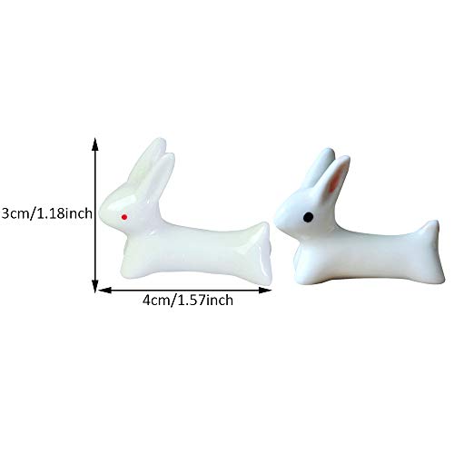 YASUOA 6 Pieces Ceramic Chopsticks Stand Cute Rabbit Design Dinner Tableware Holder Spoon Rest Chopstick Rack Pillow Care Rest for Home Kitchen Kids Women Girls Knife Fork Easter Decoration