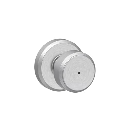 Image of SCHLAGE F40 BWE 626 GSN Greyson Collection Bowery Privacy Lock Knob, Satin Chrome