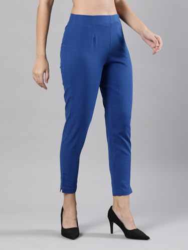 Image of Femmora Comfortable Fit Solid Straight Pant, Breathable Cotton Fabric with Side Zip Button Closure, for Women, Pack of 1