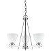 Canarm ICH256A03BPT New Yorker 3-Light Chandelier, Flat Opal Glass and Brushed Pewter