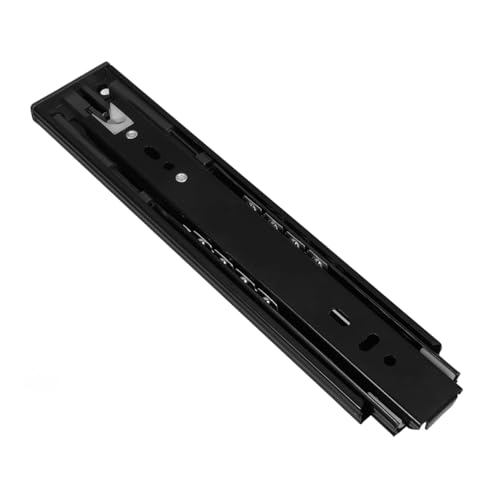 OSALADI 1 Par Carril De Deslizamiento Riel Deslizante De Metal Herrajes Para Cajones Guías Para Cajones De Extensión Completa Rieles Deslizantes Para El Hogar Black Acero Inoxidable