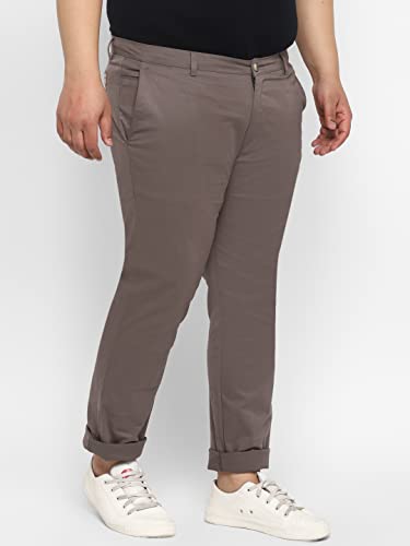 Image of Urbano Plus Men Mid Rise Cotton Regular Fit Casual Chino Pants Stretch