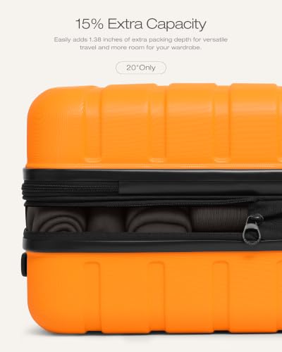 Image of Coolife Luggage Set, Lightweight Durable Hardshell, 3 piece, Orange new | Upgraded Polycarbonate Shell Suitcase,360 Spinner Double Wheels,Expandable(20''only),Tsa Lock,Aluminum Handle,Nested Design