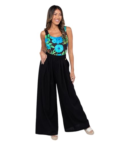 Hopper Island Linen Blend Easy-Care Wide Leg Pant