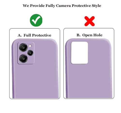 Image of A rtistque Liquid Silicone Back Cover Case for Mi Redmi 12 4G Shockproof TPU Soft Flexible with Camera Protection - Purple