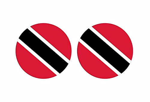 Akachafactory 2X Autocollant Sticker Rond cocarde Drapeau trinite Tobago