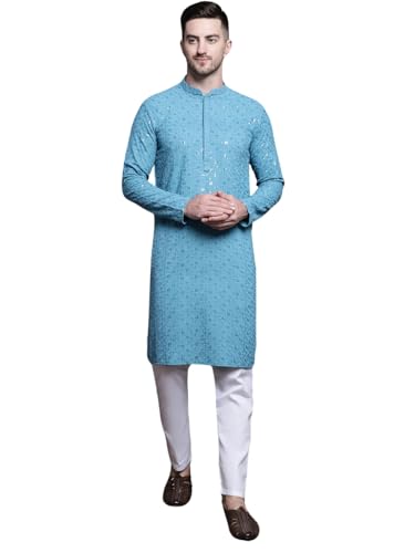 Mens Indian Traditional Cotton Kurta Sets, Men Kurta Set Indian Wedding Dress (A-117)