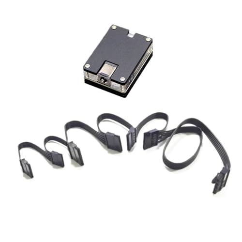 Lonrtesw Cable de Alimentación de 12 V CC (5,5 X 2,5 mm) A 12 V (5 V) HDD SSD. Módulo Adaptador de Disco Duro. Fuente de Alimentación DC- NAS 6SATA.