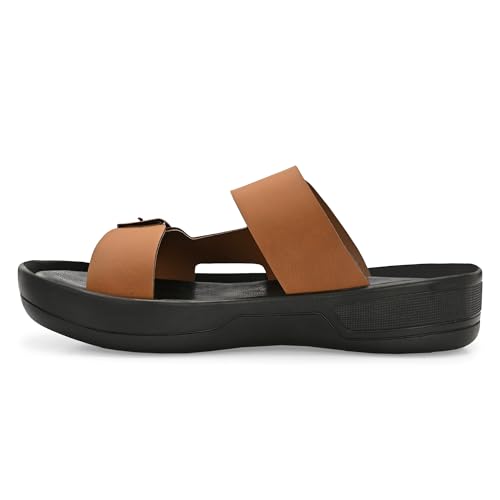 Image of KASTAVA KS 117 Comfortable Premium Synthetic Casual Sandals | Adjustable Buckle Closure | Lightweight Everyday Wear Sandals for Men