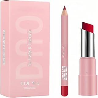 Premium Long Lasting Waterproof Red Lip Liner & Lipstick Set for Women - 2-in-1 Matte Lip Kit with Smudge-Proof Formula, Perfect for Date Night & Parties (Vintage Red)
