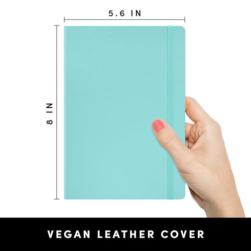 Image of PAPERAGE Lined Journal Notebook, (Mint), 252 Pages, Medium 5.6 in x 8 in - 100 GSM Thick Paper - Hardcover Journaling Notebook for Work, School & Note Taking