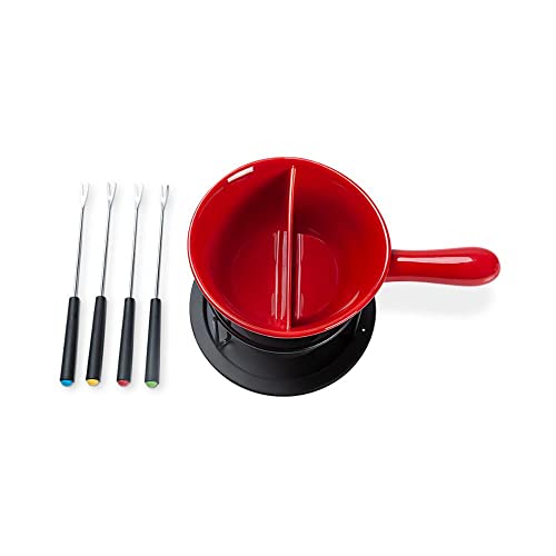 Conjunto Para Fondue Com Divisória 9 Peças Vermelho Brinox