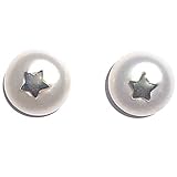 DIAMETRO DE LA PERLA 8MM. PENDIENTES DE PERLA CULTIVADA CON ESTRELLA CENTRAL DE PLATA DE LEY 925/1000.