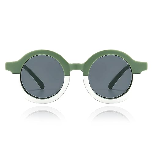 Image of Bembika Fashionable Sunglasses for Kids Baby Girls and Baby Boys, Stylish Eyewear for Kids Dual Color Design Glasses for Kids Fancy Style Goggles - (Green)