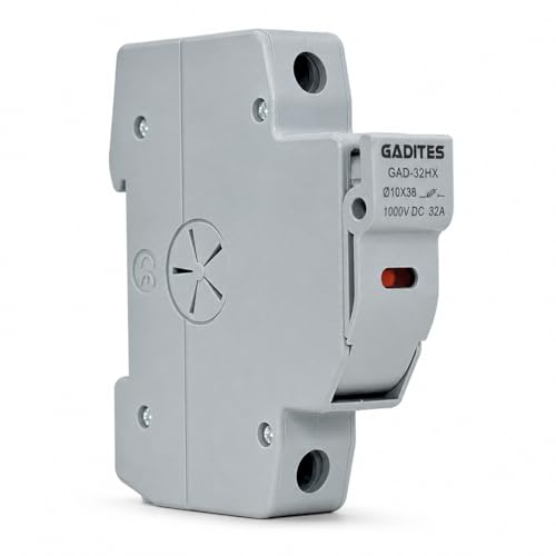 Image of 1000V DC | 10x38 Solar PV Fuse Base | DIN Rail Mount for Solar Panels, Combiner Boxes, Inverters & Battery Backup Systems (1 Pole DC Fuse)