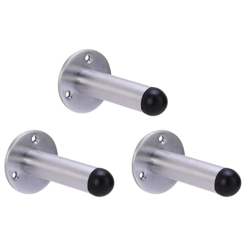 HANDLEZONE® 3 Pack Satin Chrome Door Stops Cover