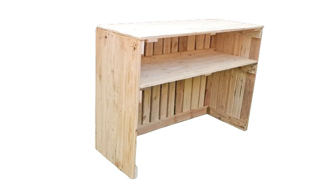 Barra bar de madera, Barras de bar con palets, Monstrador para eventos,Mueble con palets para fiestas, cumpleaños, Jardin Terraza - Barras Casera (170, Madera Lijada)