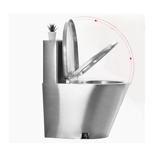Inodoro con sifón de doble descarga de alta eficiencia, acero inoxidable 304, anticongelante, resistente a las grietas, diseño de una sola pieza para hogares, metro, aeropuertos y sistemas