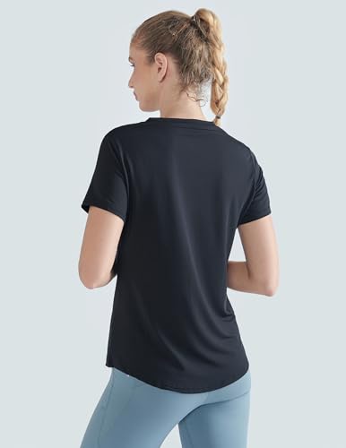 Image of 5 Pack Women's Quick Dry Short Sleeve T Shirts, Athletic Workout Tee Tops for Gym Yoga Running