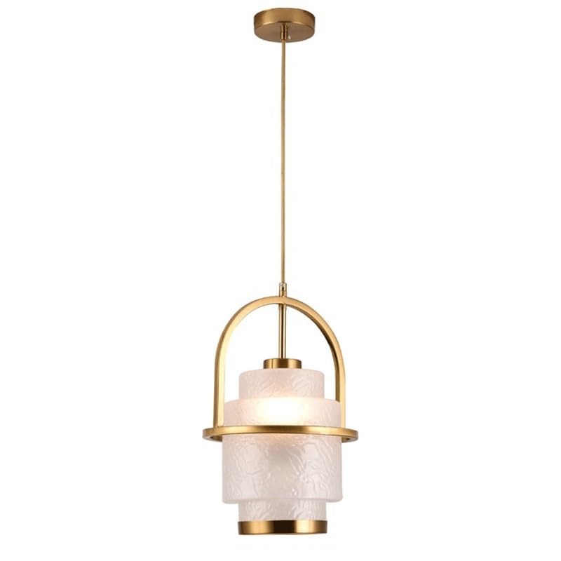 Lampe à suspension en verre de 9,4 pouces doré et LED pour salon