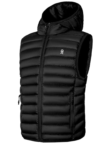 Little Donkey Andy Boys Winter Puffer Vest Packable Lightweight Faux Down Hooded Sleeveless Jacket 6-14 Years