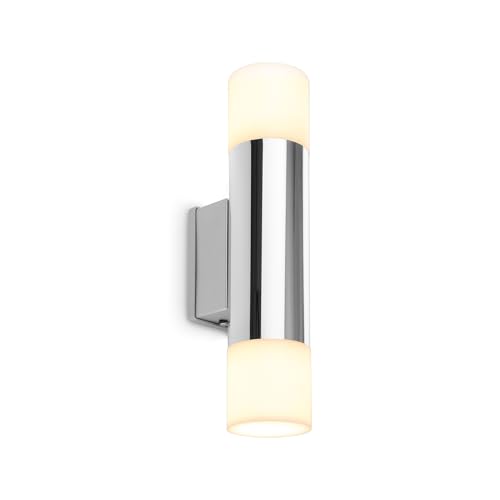 BRILONER - Lámpara LED baño cromo, 27,5 cm, IP44 protección contra salpicaduras de agua, luz blanca cálida,lámpara espejo baño, luz LED, lámpara baño, lámpara espejo