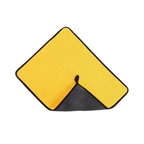 LIXSAZSE 快適でグルーミング体験ペットグルーミングタオル犬タオル乾燥犬ペットバスタオル優しい耐久性, 黄色+灰色, 30×30センチメートル