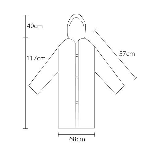 welsberg Regenponcho mit Kapuze, Damen und Herren Wasserdicht Atmungsaktiv Regenjacke Reganmantel Regenschutz für Konzert Festival Camping Wandern Angeln Sport, Transparent
