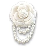Lucigrey コサージュ ブローチ パール 白 花 卒業式 入学式 卒園式 入園式 結婚式 約7cm