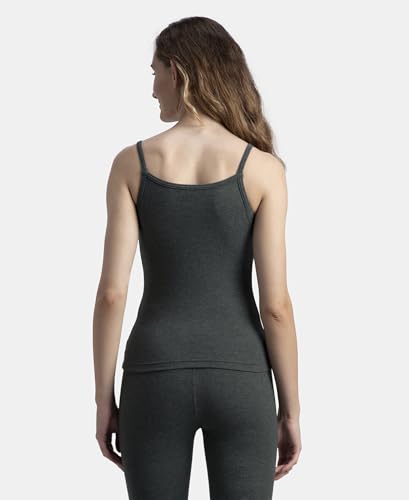 Image of Jockey 2548 Women's Super Combed Cotton Rich Brushed Thermal Camisole with StayWarm Technology Charcoal Melange M