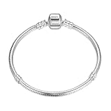 Pulsera compatible Pandora mujer plata 925 – cadena serpiente para charms, cierre seguro, joyería fina (17 cm)