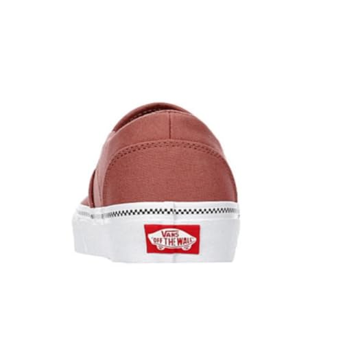 Vans Vans Unisex Asher Canvas Material Shoes - Checker Foxing Vintage - Slip-On Style - Night Rose 10