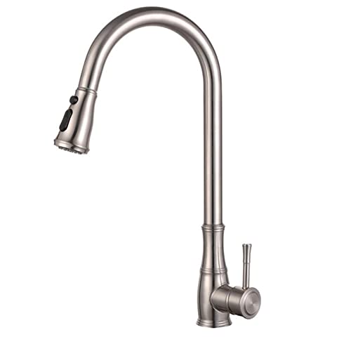 Robinet de cuisine en acier inoxydable mitigeur évier douchette extractible durable