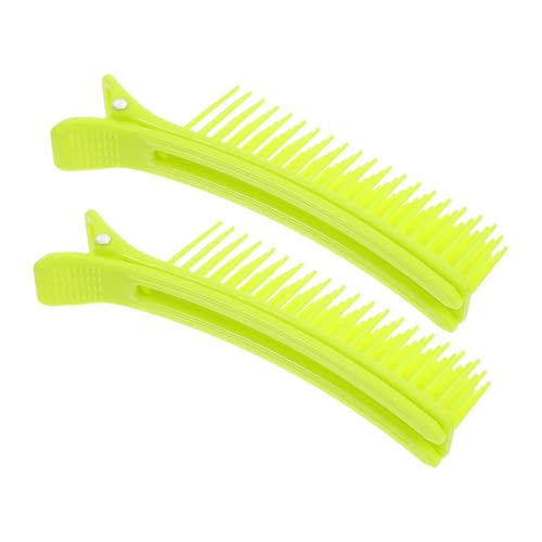 BATHVEVE 2 Piezas Pinza para el cabello pinzas de peluqueria cortar destacado estilo dar volumen en capas pinzas para el cabello para seccionar suministros de salón Green