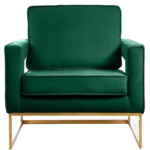 Sillón Terciopelo Verde Base Dorada miniatura 4