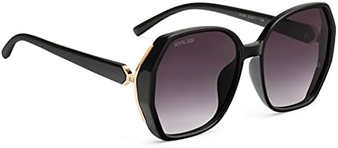 ROYAL SON Oversized Polarization UV Protected Women Sunglasses Black Lens - Chiwm00114-C1 (Large)