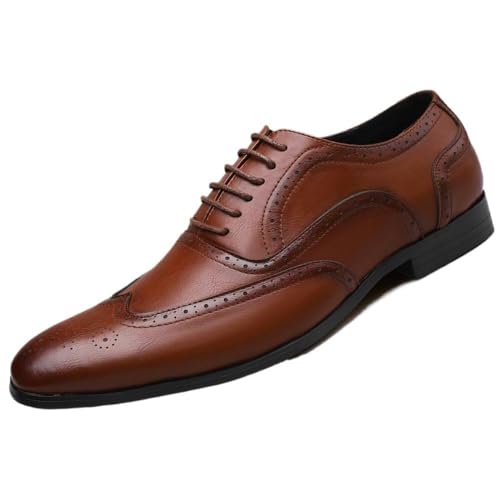 Men's Fashion Classic Dress Shoes Hollow Mesh Breathable Business Pointed Toe Non-Slip Softsole Oxford Shoes