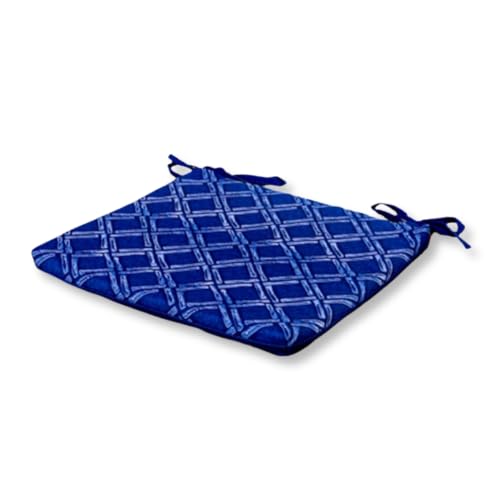 Lot de 4 Galettes de Chaise 35x35cm – Confort et Style, Matériaux Durables avec Fixation Sécurisée - Motif Nautique Bleu - Déco Arts