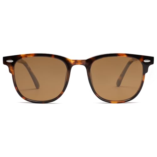 SOJOS Retro Vintage Square Polarized Sunglasses for Women Men UV Protection Lens TR90 Frame Sunglasses SJ21123