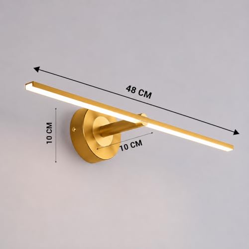 Image of FILLISKA Modern LED Picture /Dressing /Vanity /Bathroom /Mirror Light with 3 Step Light Mode & Adjustable Head (White,Warm White and Neutral White) (Luxurious Gold-796)