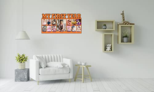 Image of Customised Baby Photo Frames for Gifts Home Decor Wall Frame Orange Color Pack of 1