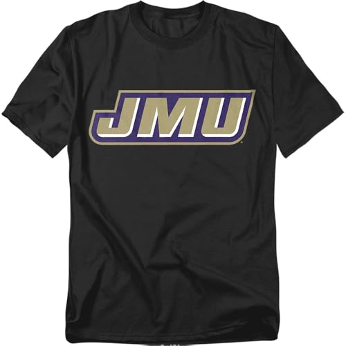 James Madison Primary Logo Undistressed Unisex Adult T Shirt, Black, 7X-L
