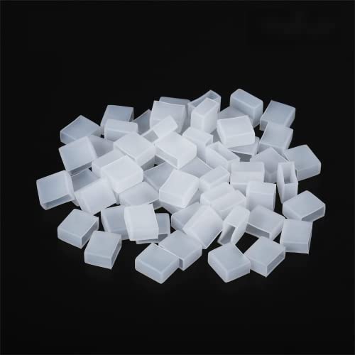 50 Pcs Silicone Plug 2 Holes 8 mm Wide LED Tube Strip Light End Cap Cover