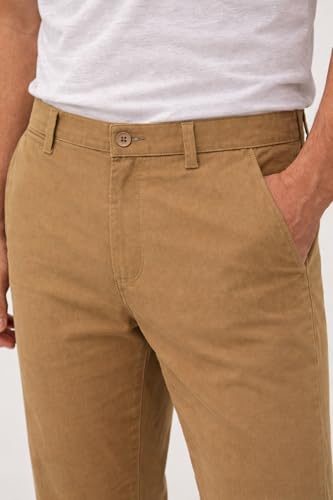 Image of DENRO Men's Slim Fit Cotton Stretch Trousers | Smart Casual & Workwear Pants for Office Use | 98% Cotton 2% Spandex Fabric | Mid-Rise Tailored Fit | Sizes 28-38