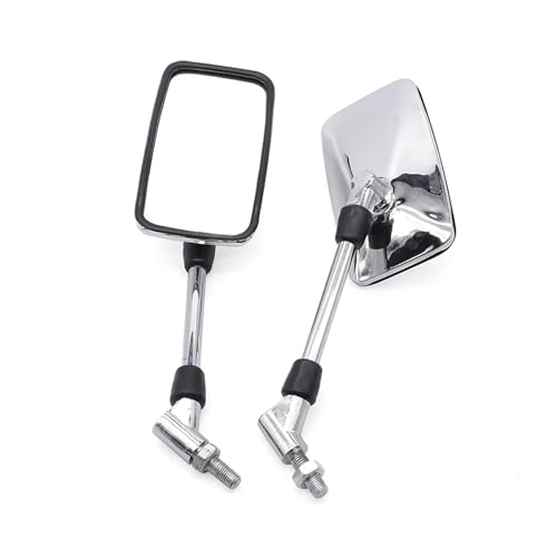 Espejo retrovisor de moto antivibración en metal negro con rosca universal 10mm