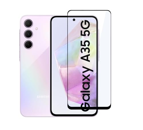 Image of CEDO Tempered Glass for Samsung Galaxy A35 (5G) / A55 (5G) | Screen Protector Full HD Quality Tempered Glass Anti-Scratch Edge to Edge Coverage with Easy Installation Kit (Black)